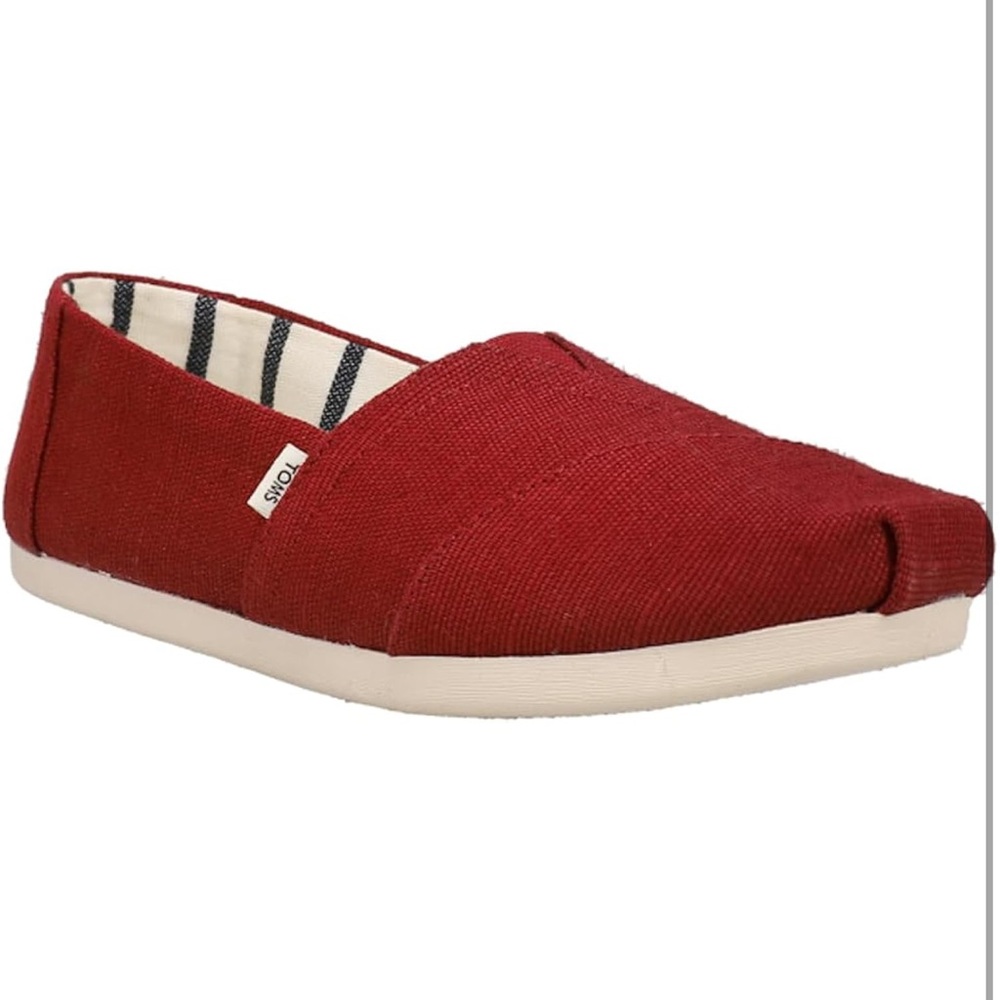TOMS Red Canvas Slip-On Shoes